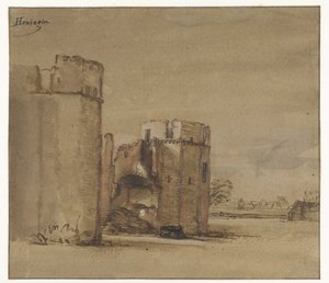 鹿特丹附近 Kasteel Honingen 的景观 作者 Jan Ruyscher（归因于）