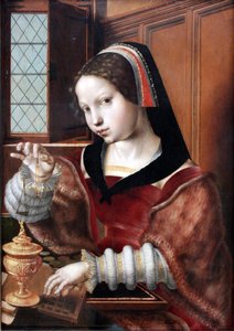 德语：Die Goldwägerin 称黄金的女人
 替代标题：  
拿着天平的女人
