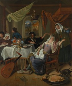 放荡的家庭，约。 1663-64。 作者 扬·哈维克斯佐恩·斯汀