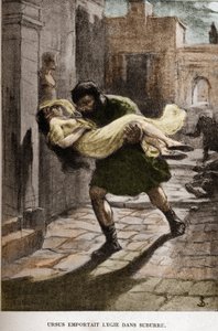 JAN STYKA (1858-1925)为Henryk Sienkiewicz的小说《Quo Vadis》绘制的Ursus took Lygie in suburre（第十章）插图。