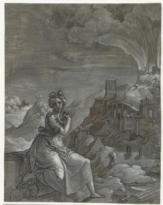 卡桑德拉（Kassandra）感叹特洛伊（Troy）的倒台。 1550-55