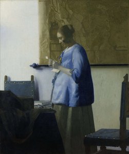蓝色读一封信的女人 作者 扬·维米尔·范·代尔夫特
