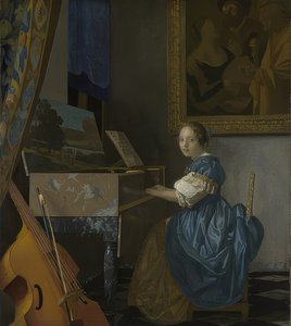 坐在处女的少妇。约于1670-72年 作者 扬·维米尔·范·代尔夫特
