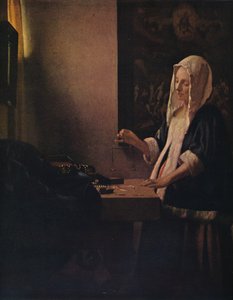 女人保持平衡，c1664 作者 扬·维米尔·范·代尔夫特