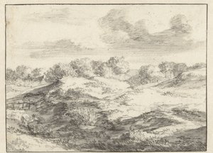 沙丘景观，远处的小屋 作者 Jan Vermeer van Haarlem (I)（归属于）