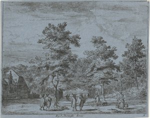 林荫道上行走的人物
Menniste Bosie 附近（物品上的标题）
哈勒姆地区的风景（系列标题）
哈勒姆的风景（系列标题） 作者 扬·文森茨。范德文