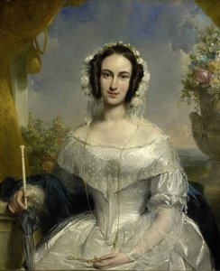 阿加莎-佩特罗内拉-哈特森（1814-78 年）。1841 年 3 月 17 日与扬-范德胡普（Jan van der Hoop）结婚时身着婚纱。