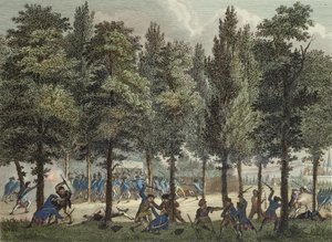 1792年6月30日，香榭丽舍大街上的Marseillais，由Reinier Vinkeles（1741-1816）和Daniel Friday（1765-1822）刻。 作者 一月后，布尔特胡斯