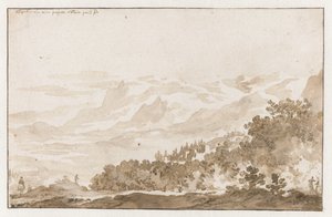 从西南方向看图斯库鲁姆（弗拉斯卡蒂 作者 扬·德·比绍普（Jan de Bisschop）