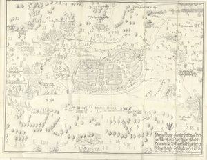 德文特被围困和攻占，1578 年
Waerafftighe afconterfeitinge der loeflike Keyser vrye Anze Stadt Deventer In wat ghestalt dat het is Belgert onde Beschaten Ao. 1578（标题见实物） 作者 扬德朗格 (II)