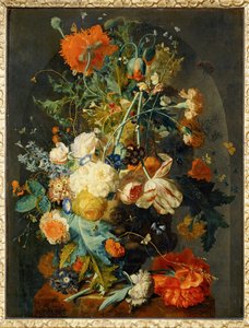 壁龛中的花瓶 ... 作者 Jan van（Huysum 的追随者）