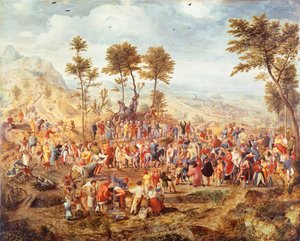 扬·范·阿姆斯特尔（Jan van Amstel，约 1500-1542 年）创作的《基督进入耶路撒冷》，木质混合媒材，约 1540 年 作者 扬·范·阿姆斯特尔