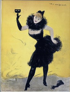 狂欢节，"Revue illustrée "的封面，作者是Jan Vanbeers，有日期。19世纪