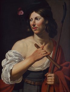 牧羊少年手持羊角和长笛（布面油画 作者 Jan van Bijlert或Bylert