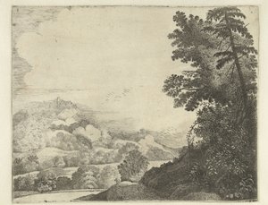 山坡上的羊群和树木
风景（系列名称） 作者 扬·范·布罗斯特胡岑