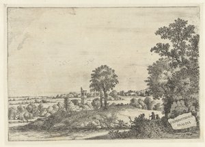 风景：土路上的两个人和村庄的景色
风景（系列标题） 作者 扬·范·布罗斯特胡岑