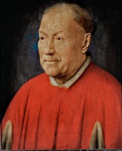 红衣主教尼科洛-阿尔贝加蒂，教廷驻西班牙荷兰特使......（橡木上的油彩） 作者 扬·范·埃克