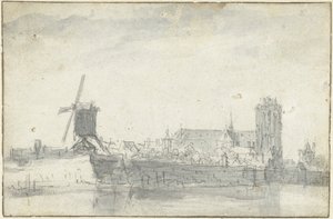 从水上俯瞰多德雷赫特 作者 Aelbert Cuyp（拒绝归因）