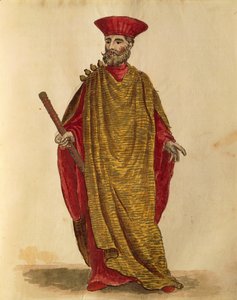 威尼斯共和国海军上校，由Jan van Grevenbroeck或Giovanni Grevembroch（1731-1807）创作，Gli Abiti de Veneziani，出自服装图鉴，水彩画 作者 扬·范·格雷文布罗克