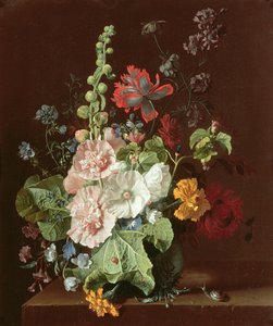 蜀葵和其他花在一个花瓶，1702-20