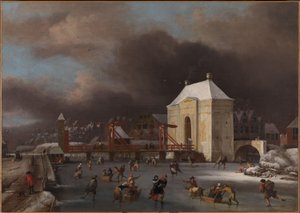 阿姆斯特丹 Heiligewegspoort 景观，c.1660-80（布面油画） 作者 扬·范三世锅炉