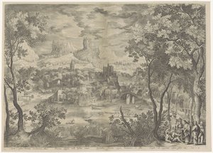 基督为哑巴驱魔的风景画
Ejicit è misero Dominus Cacodaeomona Mito Protinus Obsessus verba diserta sonat spiritibus Christus stygiis dominatur, et illos, Cogit ad imperium cedere sede sua (物品上的标题)
罗亚尔b