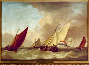 Jan van Os (1744-1808) 18 世纪的海洋绘画。 0.52 X 0.73 米 作者 扬·范·奥斯