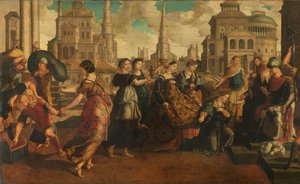 所罗门与示巴女王 作者 Jan van Scorel (圈子)