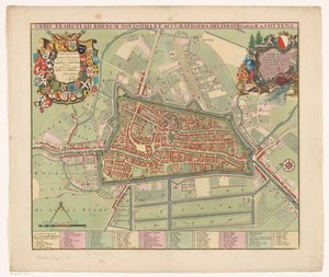 乌得勒支市地图
Urbis Traiectiad Rhenum novissima et accuratissima delineatio（标题见实物）