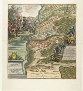 Slag bij Höchstädt，1704 年
多瑙河畔霍赫施泰特附近 8 月 13 日光荣战役的平面图（...多瑙河畔霍赫施泰特附近（......）（标题见实物）