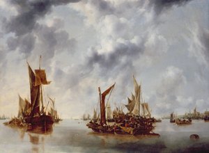 平静 作者 Jan van de Capelle或Cappelle