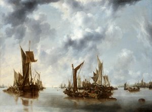 平静》，1654年 作者 扬·范·德·卡佩尔