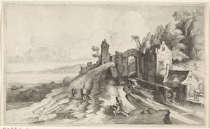 有水磨的沿海风景 海景（系列名称） 作者 Jan van de Velde (II)