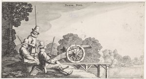 河边码头大炮旁的士兵
Playsante lantschappen ende vermakelycke gesichten（系列标题）