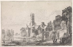 河流景观中修道院的两名僧侣
河流景观（系列标题） 作者 Willem Pietersz Buytewech (可能)