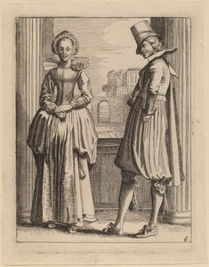 两个穿着服装的人物 作者 Jan van de Velde II