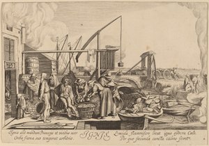 火灾 作者 在 Willem Buytewech 之后的 Jan van de Velde II