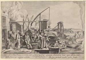 Ignis (火) 作者 Jan van de Velde II，在 Willem Buytewech 之后