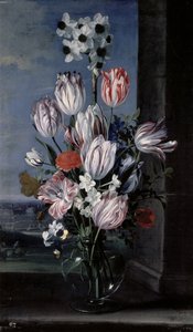 鲜花在水晶花瓶中，1652年