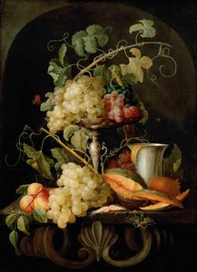 静物与水果，1650-1660年。 作者 扬·范·登·赫克