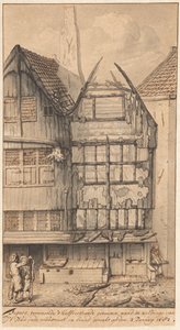 Oude Nieuwstraat 两座被烧毁的房屋，1682 年 作者 扬·范德·海登