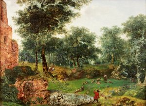 树木繁茂的景观，c.1690-1700 作者 扬·范德·海登