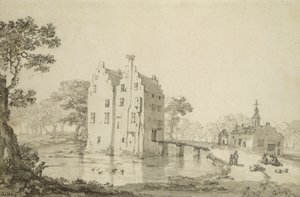 Zuylenburgh城堡（Slot Zuylen）（纸笔和铅笔） 作者 扬·范德·海登