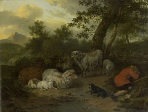沉睡的牧羊人 作者 Jan Vermeer van Utrecht（拒绝归属）