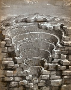 地狱地图，例证从唐太斯Inferno，1587