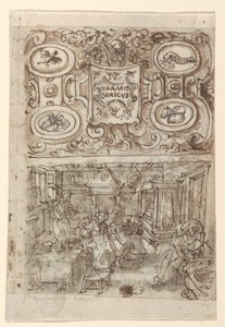 正面，上图：Vermis Sericus（"蚕的介绍"）印刷系列扉页的初步设计；右图，下图：pl.3（蚕卵的孵化）的初步设计；背面，上图：不完整的《蚕》扉页初步设计