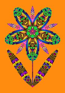 Flower cutout on orange, 2020 作者 简·塔特斯菲尔德