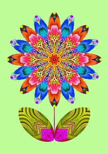 Flower cutout on pale green, 2020 作者 简·塔特斯菲尔德