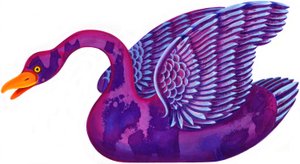 Swan，1996，（墨水和水粉） 作者 简·塔特斯菲尔德