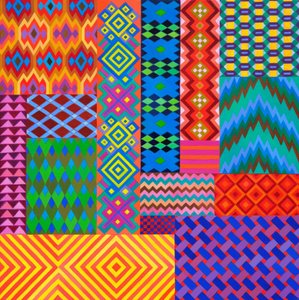 纺织品图案》，2024 年（布面油画） 作者 简·塔特斯菲尔德